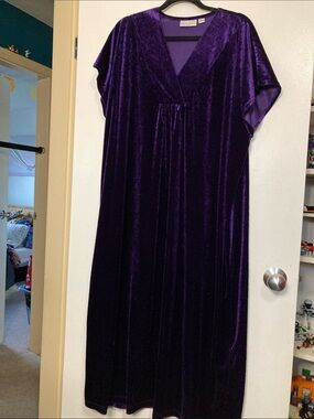 Vanity Fair Purple Velvet Nightgown